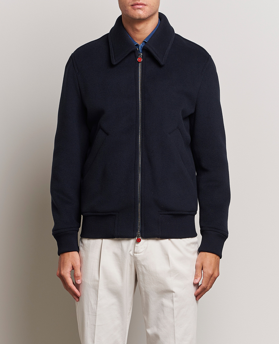 Men | Coats & Jackets | Kiton | Wool/Cashmere Bomber Jacket Navy