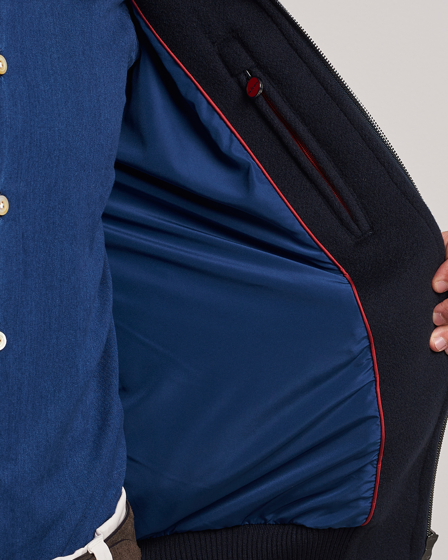 Men | Coats & Jackets | Kiton | Wool/Cashmere Bomber Jacket Navy