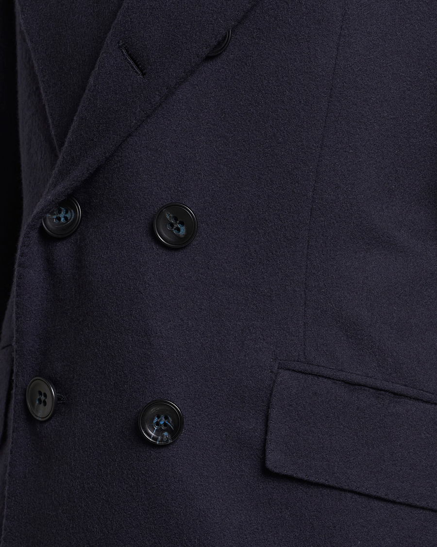 Men | Coats & Jackets | Kiton | Double Breasted Cashmere Coat Navy