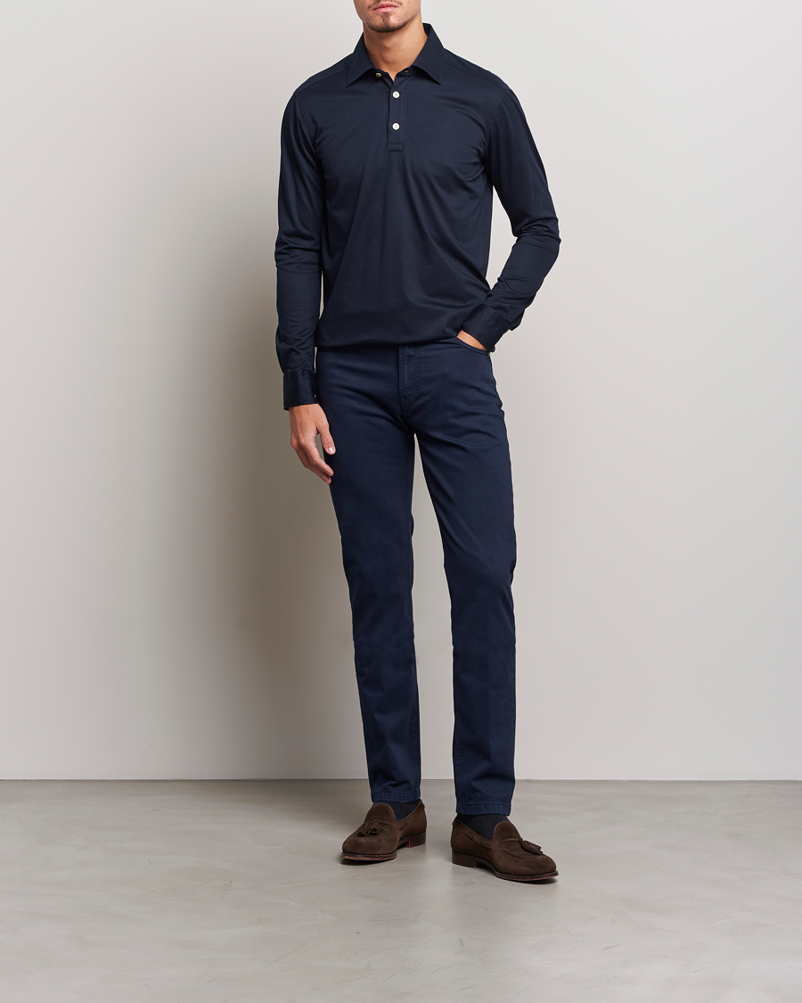 Men | Shirts | Kiton | Popover Shirt Navy