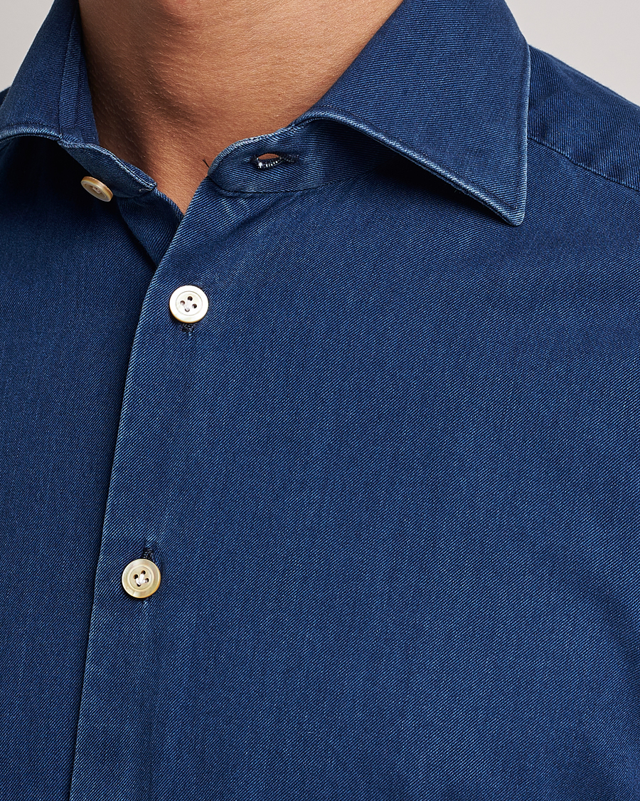 Men | Shirts | Kiton | Slim Fit Denim Shirt Medium Blue Wash