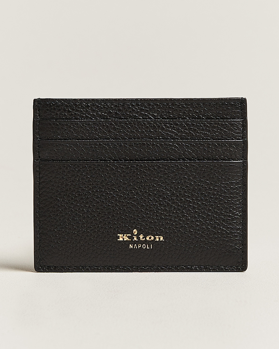 Men | Kiton Grain Leather Cardholder Black | Kiton | Grain Leather Cardholder Black