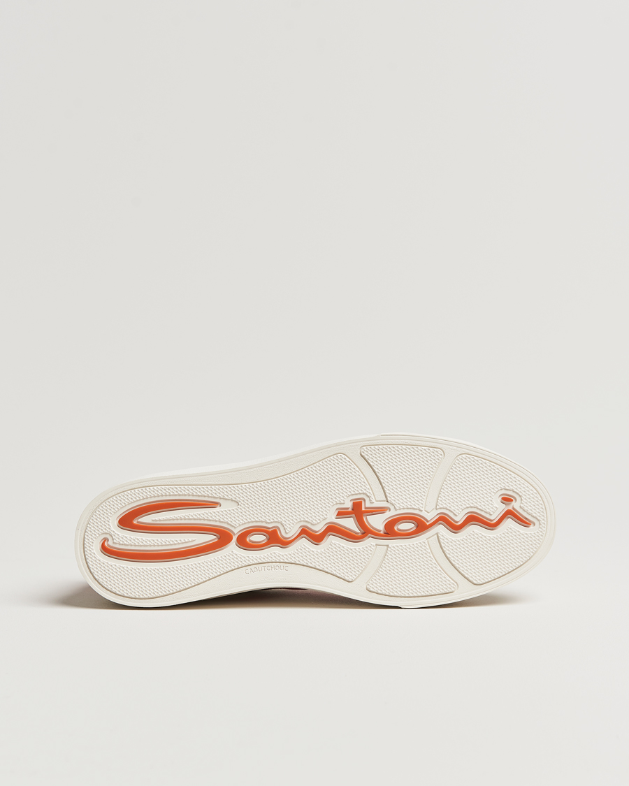 Men | Santoni Double Buckle Sneakers White/Red | Santoni | Double Buckle Sneakers White/Red