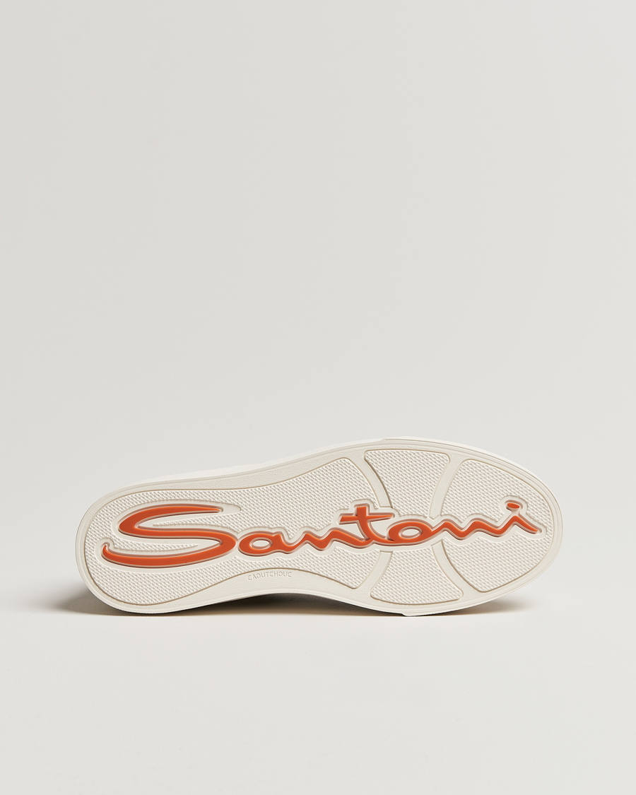 Men | Santoni Double Buckle Sneakers White/Black | Santoni | Double Buckle Sneakers White/Black