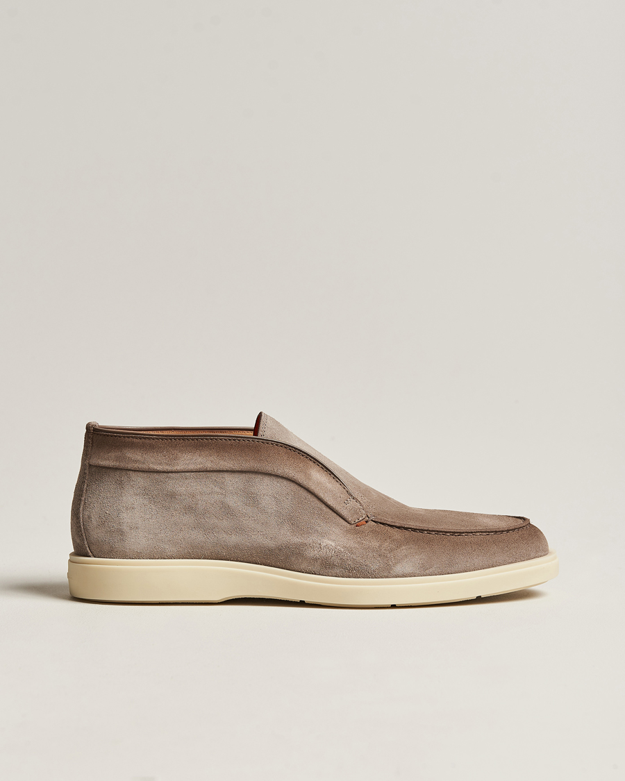 Men | Boots | Santoni | Open Chukka Boots Taupe Suede