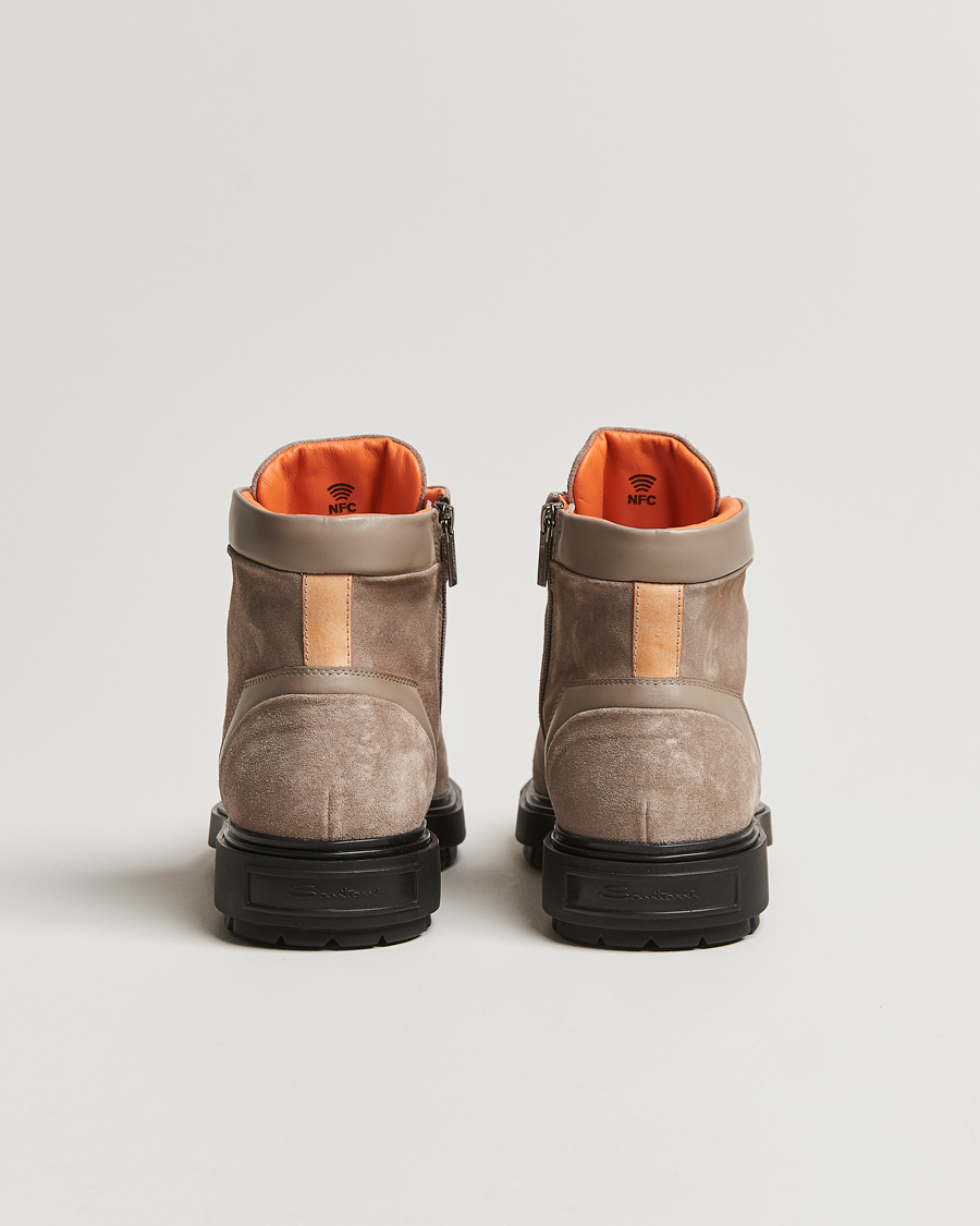 Santoni Saint Moritz サイズ8.0 Santoni St Moritz Winter Boots Beige Suede at CareOfCarl.com