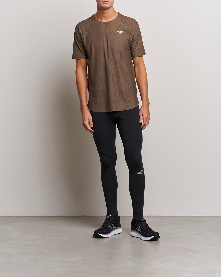 Men | T-Shirts | New Balance | Running Q Speed Jacquard T-Shirt Dark Mushroom