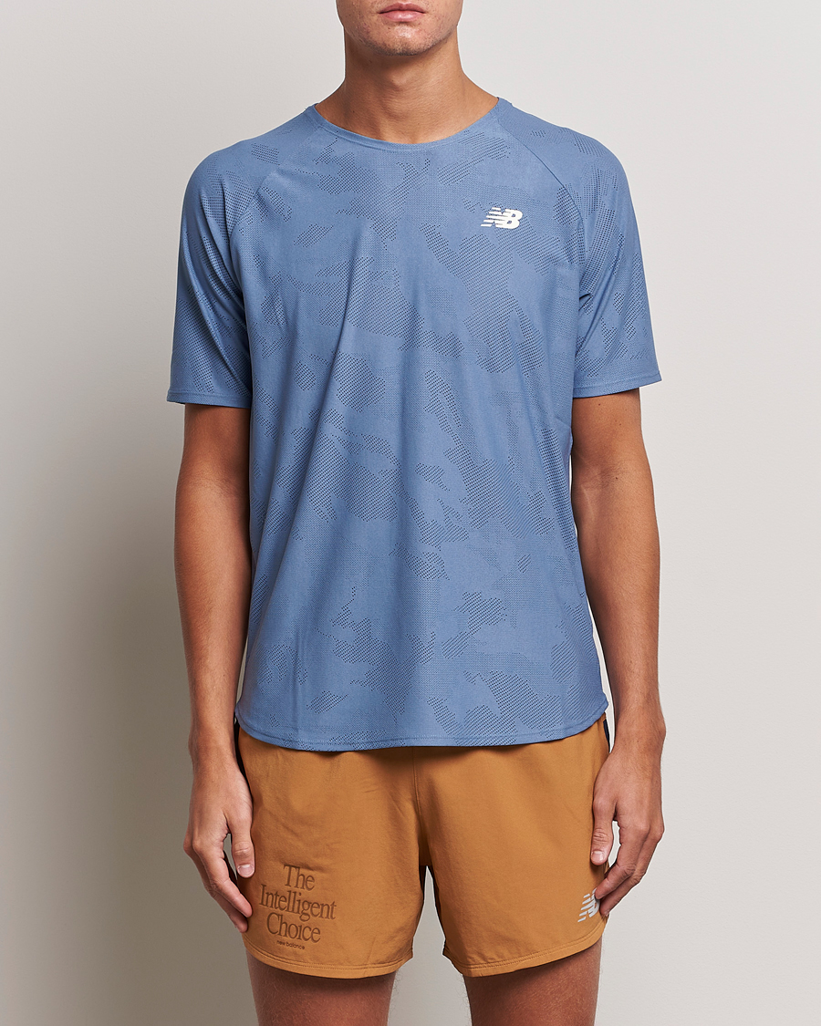 Men | Short Sleeve T-shirts | New Balance Running | Q Speed Jacquard T-Shirt Mercury Blue