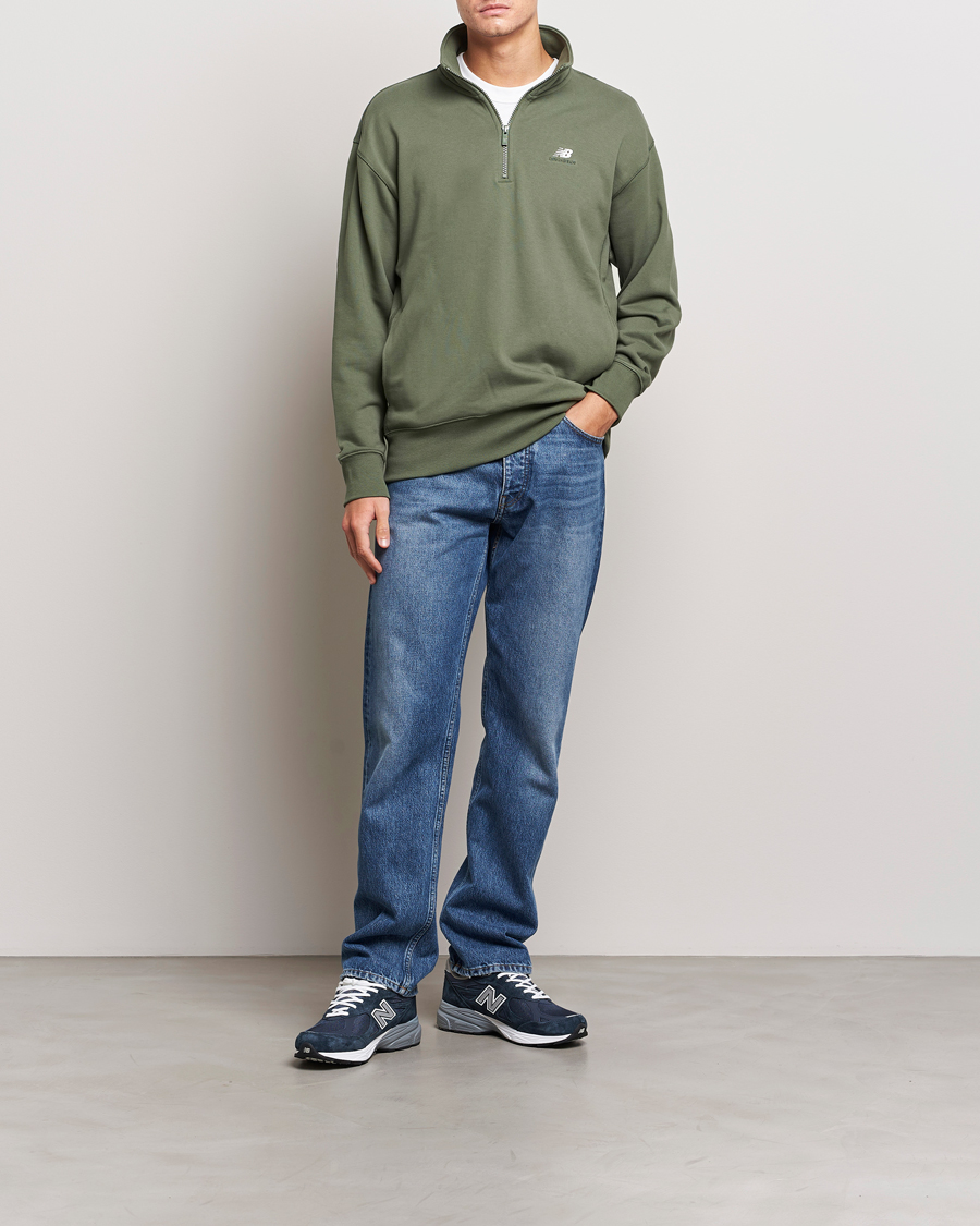 Men | Sweaters & Knitwear | New Balance | Athletics Terry 1/4 Zip Deep Olive Green