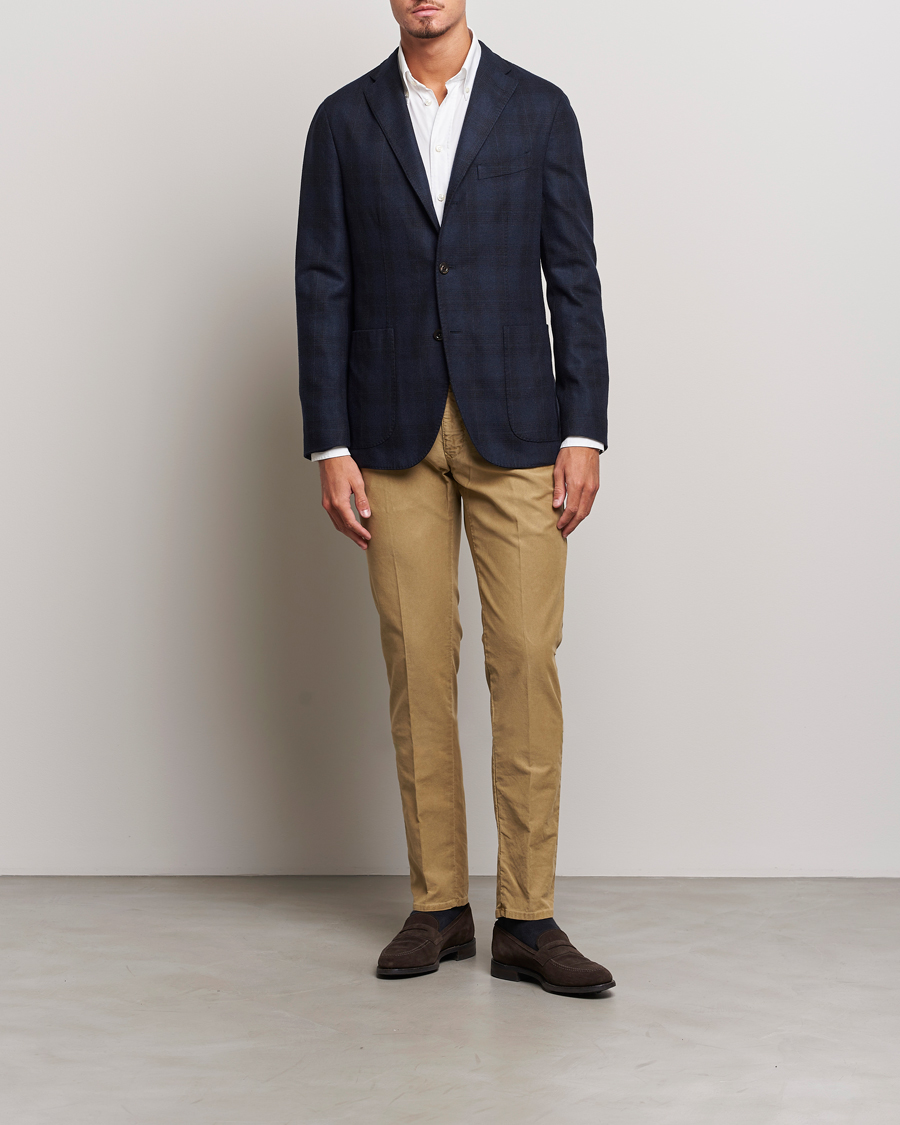 Men | Trousers | Incotex | Slim Fit Garment Dyed Slacks Khaki