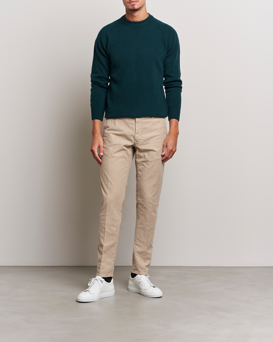 Men | Trousers | Incotex | Slim Fit Garment Dyed Slacks Beige