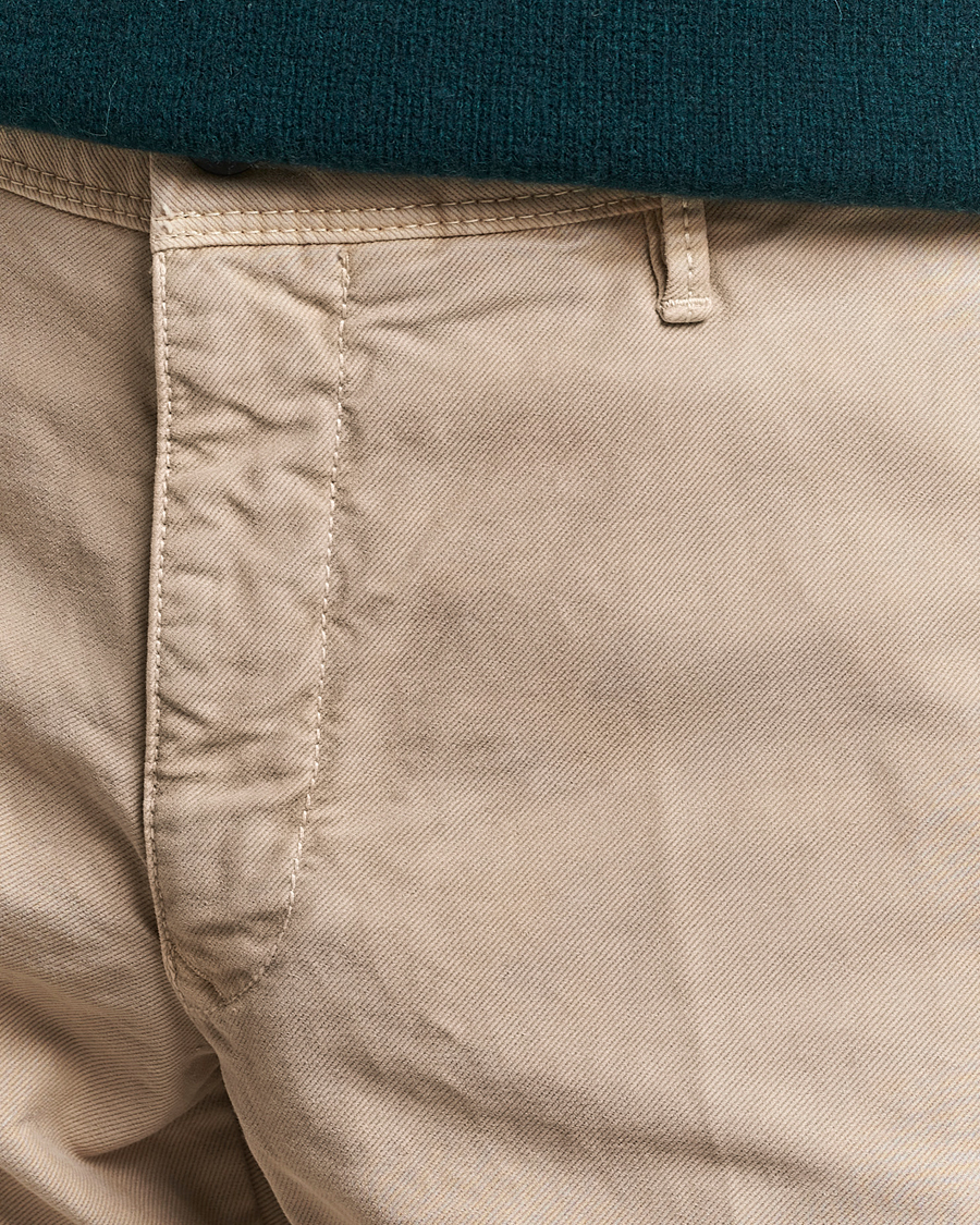 Men | Trousers | Incotex | Slim Fit Garment Dyed Slacks Beige