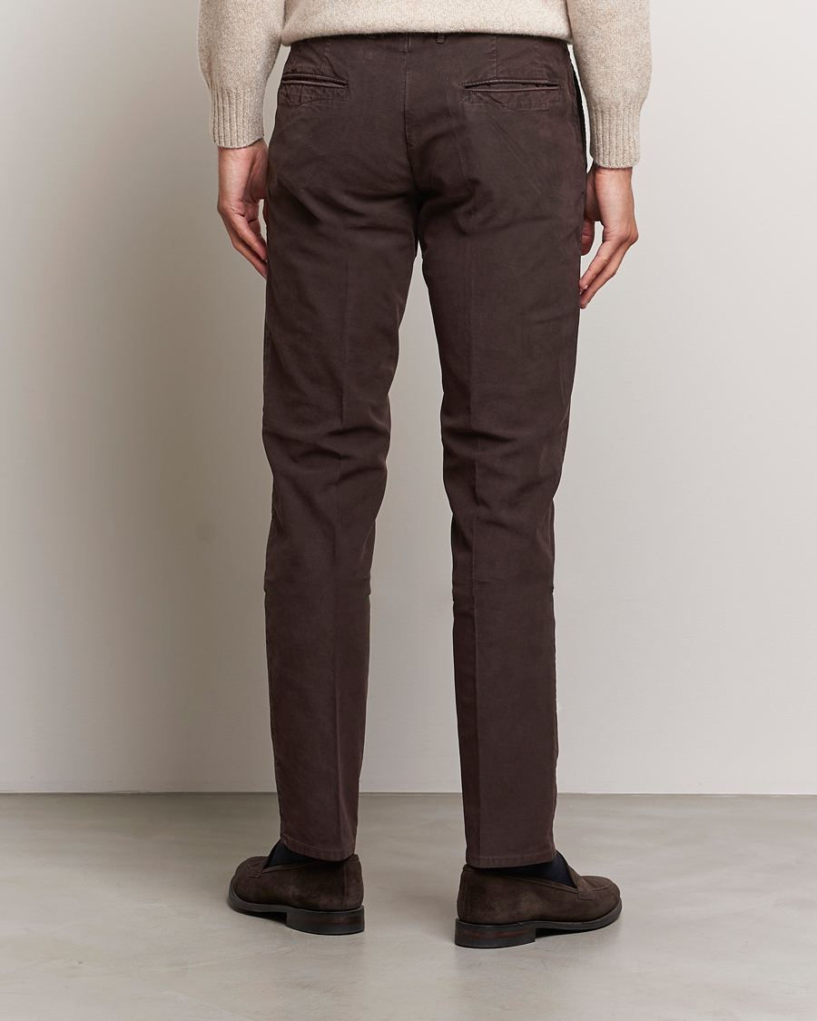 Men | Trousers | Incotex | Slim Fit Garment Dyed Slacks Dark Brown