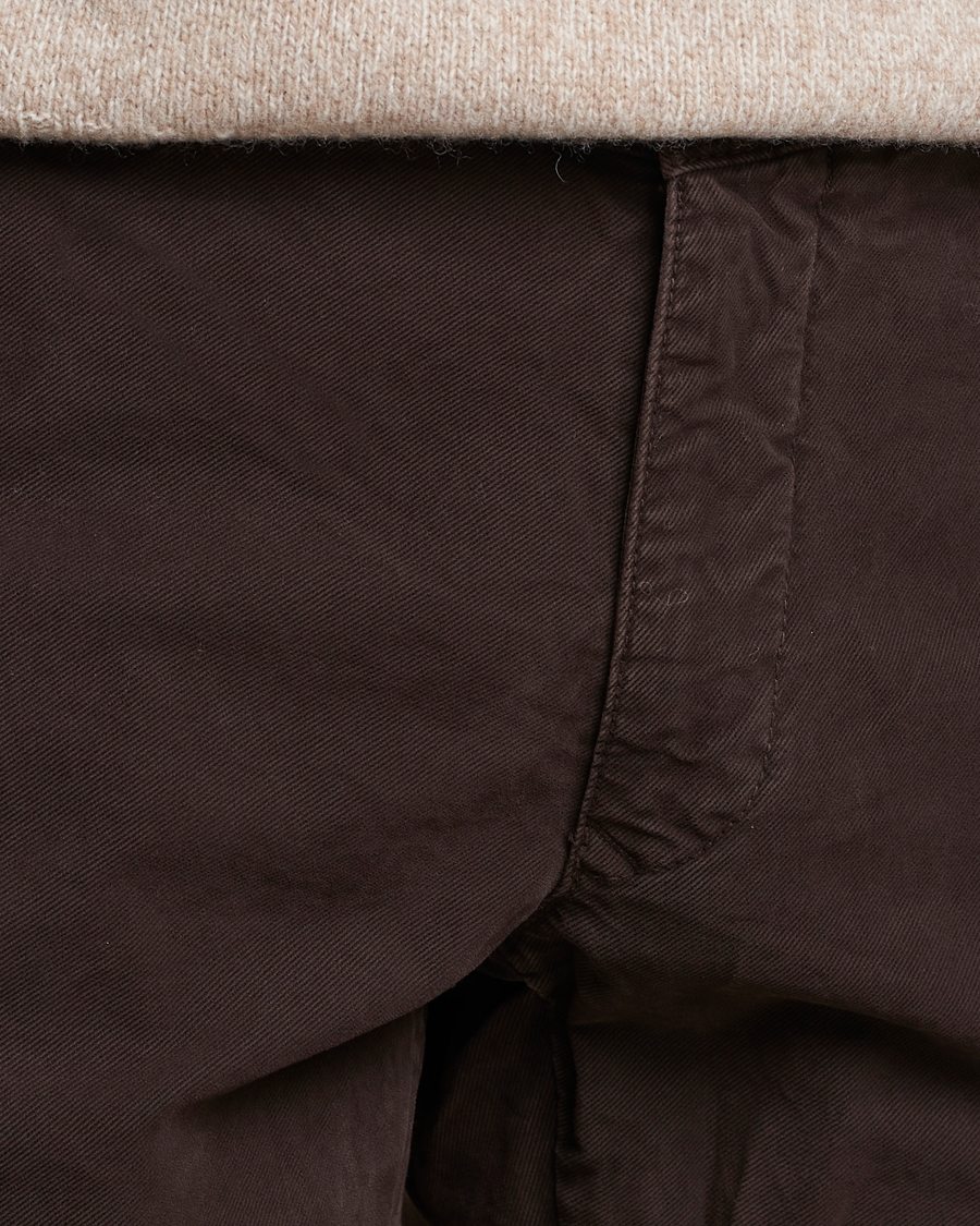 Men | Trousers | Incotex | Slim Fit Garment Dyed Slacks Dark Brown