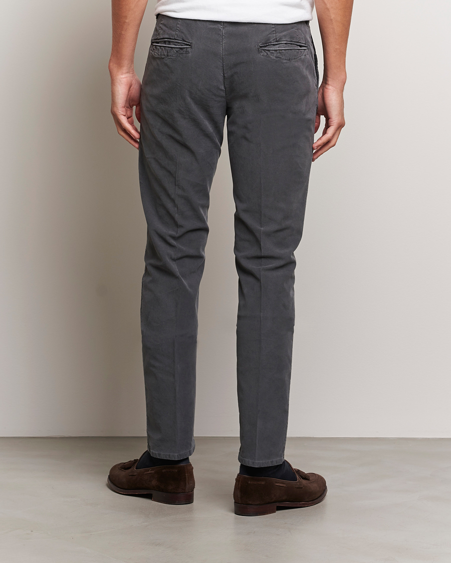 Men | Trousers | Incotex | Slim Fit Garment Dyed Slacks Dark Grey