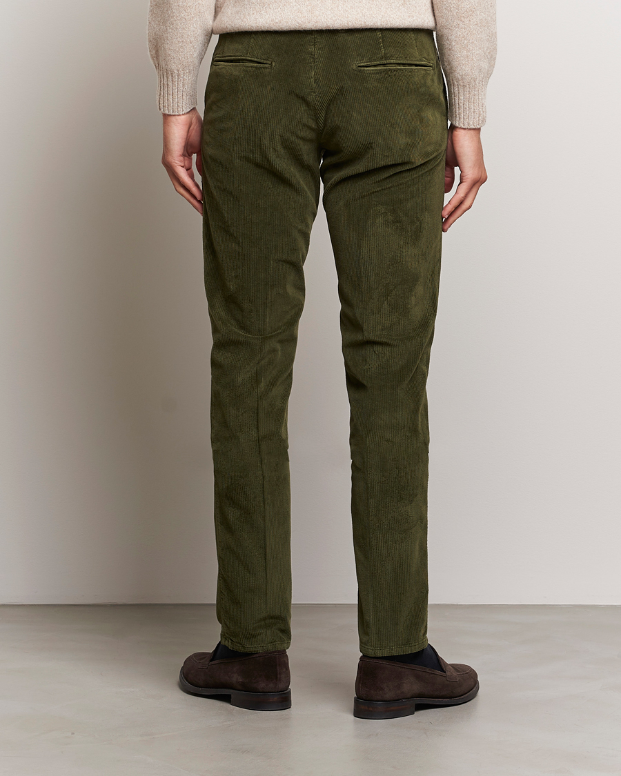 Men | Trousers | Incotex | Slim Fit Leisure Cord Slacks Forest Green