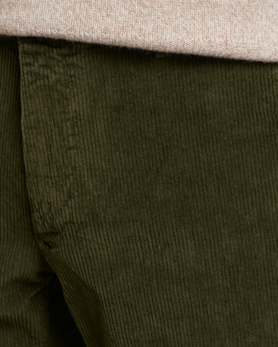 Men | Trousers | Incotex | Slim Fit Leisure Cord Slacks Forest Green