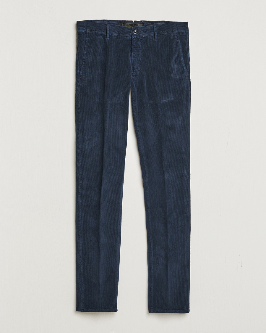 Men | Trousers | Incotex | Slim Fit Leisure Cord Slacks Navy