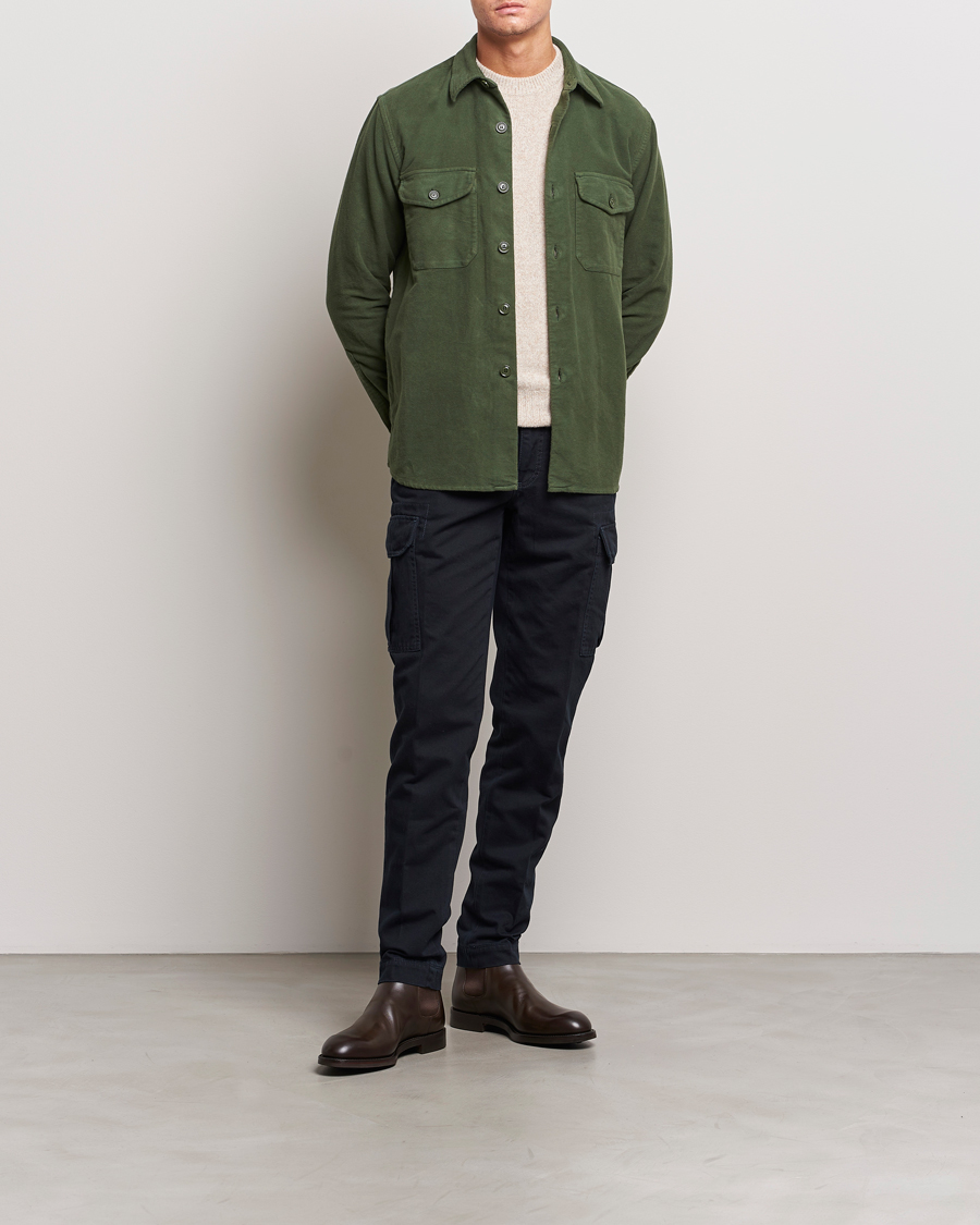 Men | Trousers | Incotex | Slim Fit Cargo Pants Navy