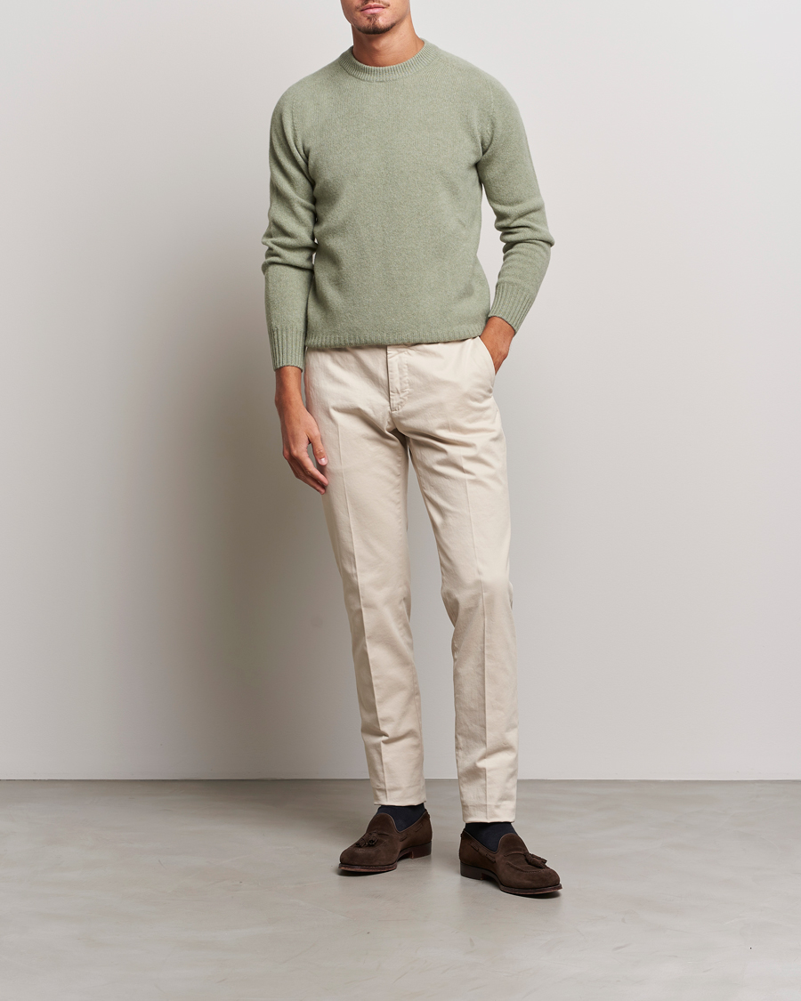 Men | Trousers | Incotex | Slim Fit Cotton Stretch Chinos Off White