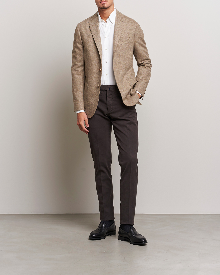 Men | Trousers | Incotex | Slim Fit Cotton Stretch Chinos Dark Brown