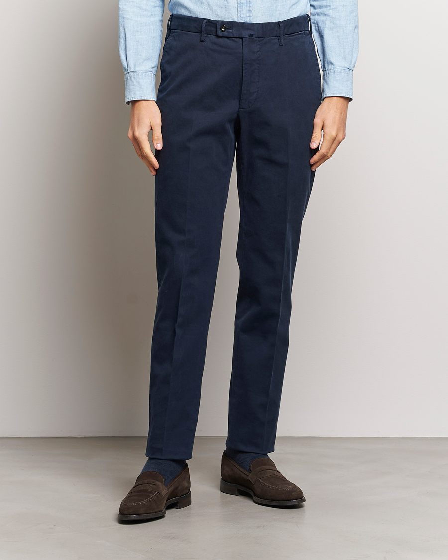 Incotex Regular Fit Cotton Chinos Navy at CareOfCarl.com