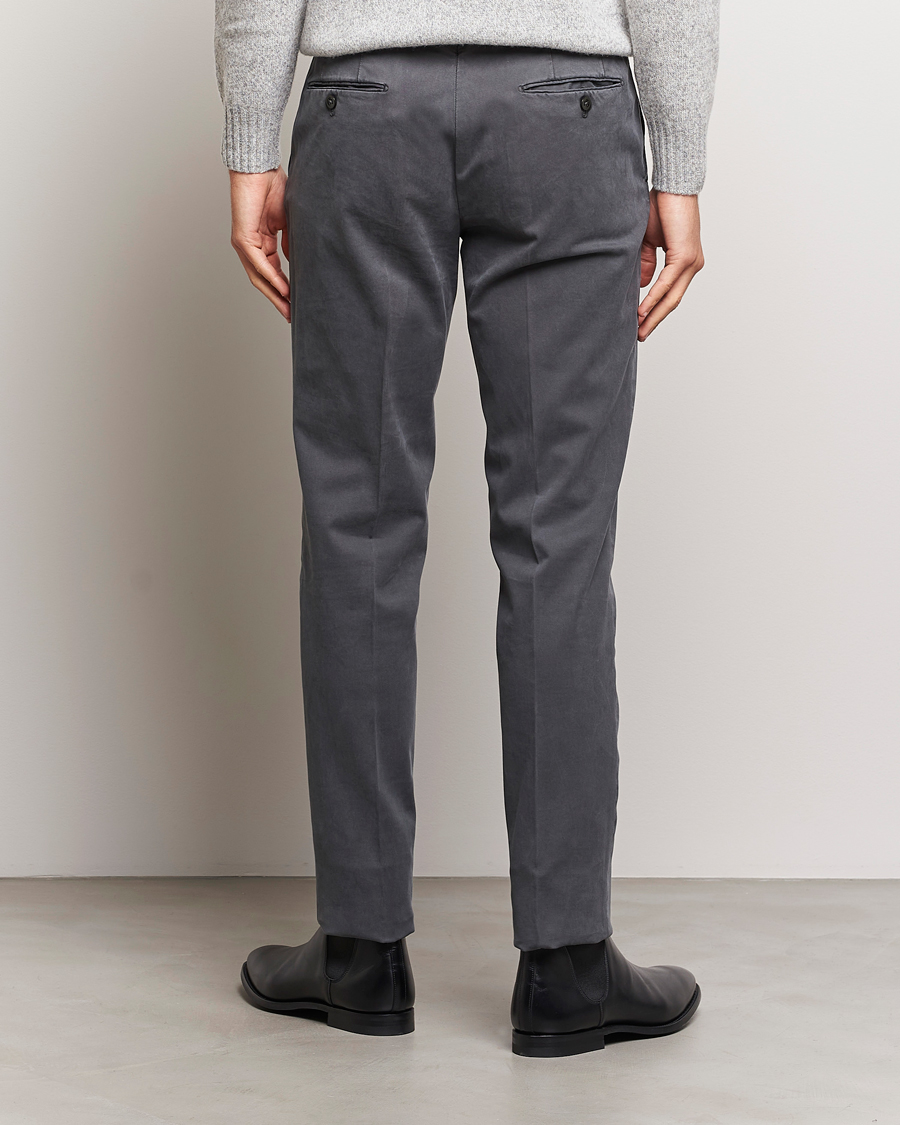Men | Trousers | Incotex | Regular Fit Cotton Chinos Dark Grey