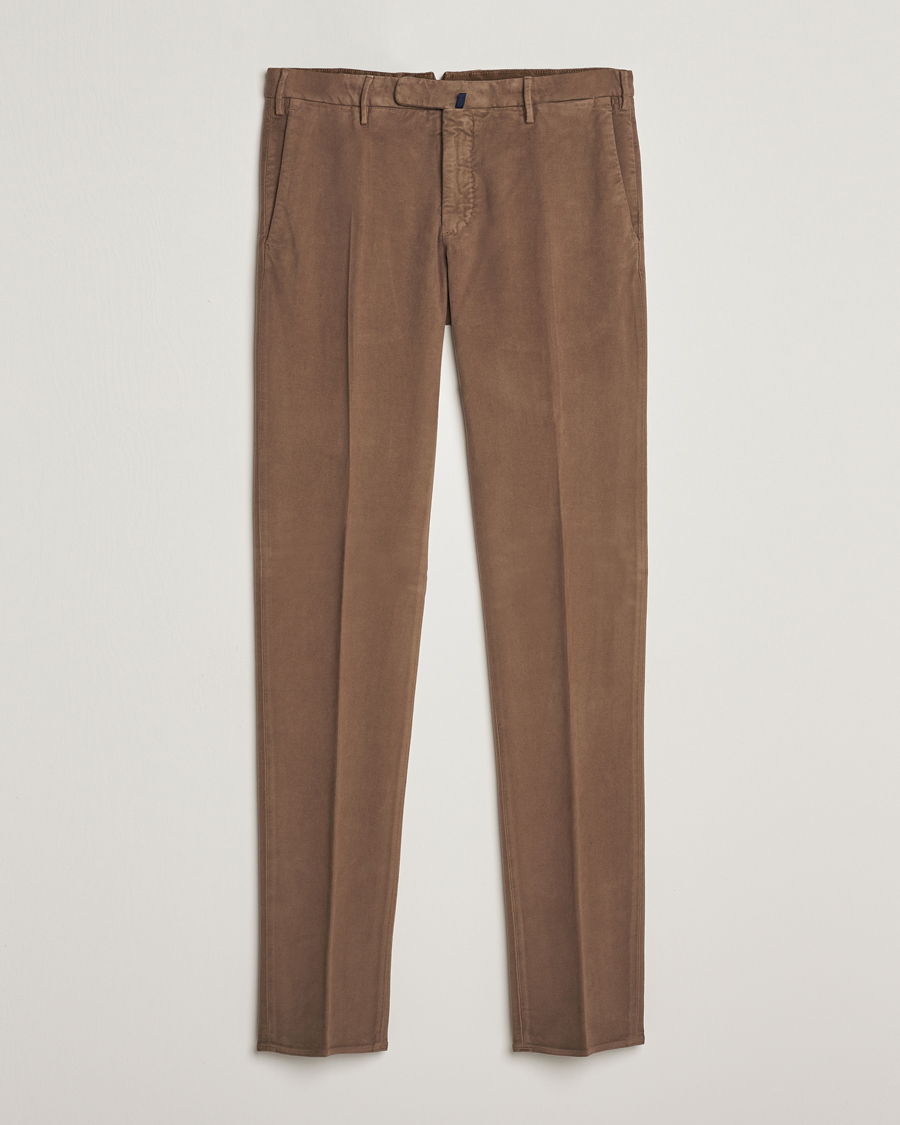 Men | Trousers | Incotex | Slim Fit Luxury Moleskine Trousers Taupe