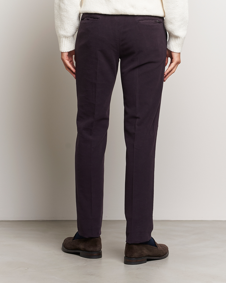 Men | Trousers | Incotex | Slim Fit Luxury Moleskine Trousers Burgundy