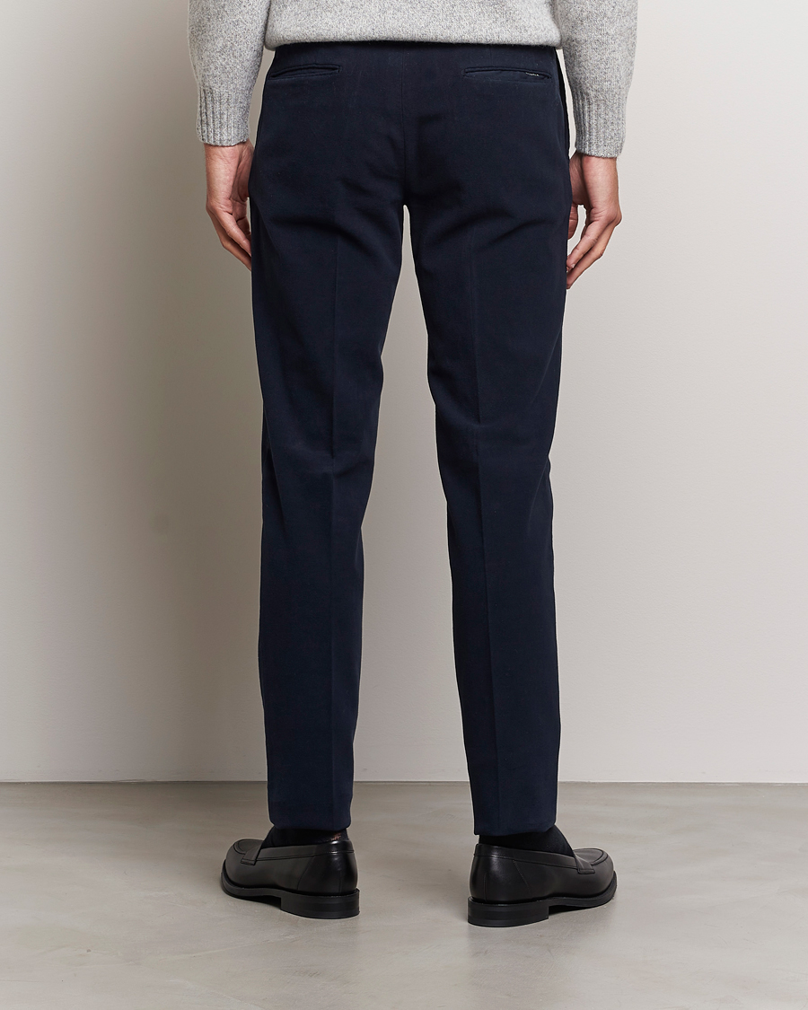 Men | Trousers | Incotex | Slim Fit Luxury Moleskine Trousers Navy