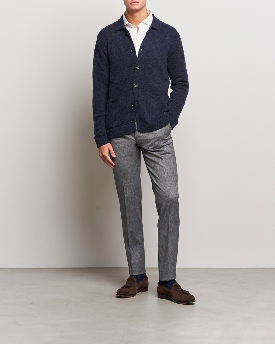 Men | Trousers | Incotex | Slim Fit Cotton Trousers Grey Melange