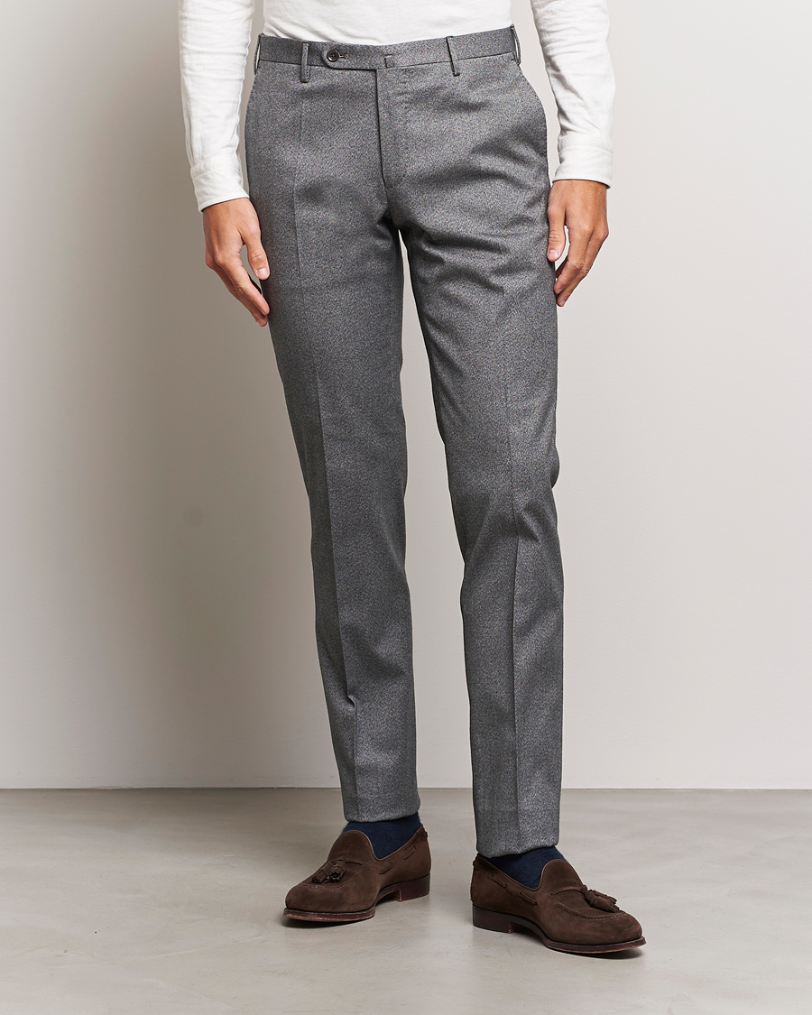 Men |  | Incotex | Slim Fit Cotton Trousers Grey Melange