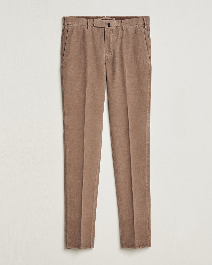 Men | Trousers | Incotex | Slim Fit Soft Corduroy Trousers Taupe