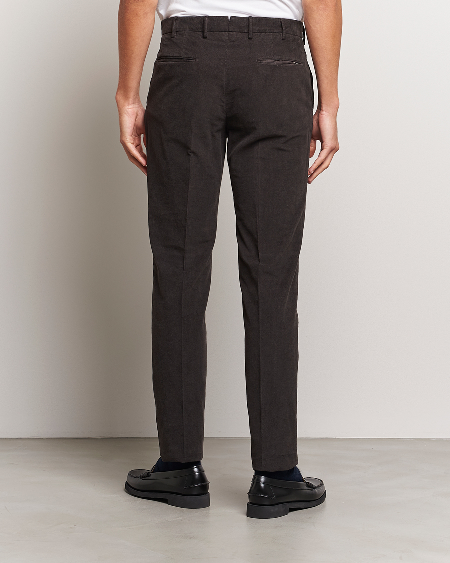 Men | Trousers | Incotex | Slim Fit Soft Corduroy Trousers Dark Brown
