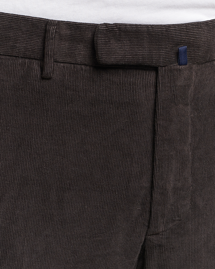 Men | Trousers | Incotex | Slim Fit Soft Corduroy Trousers Dark Brown