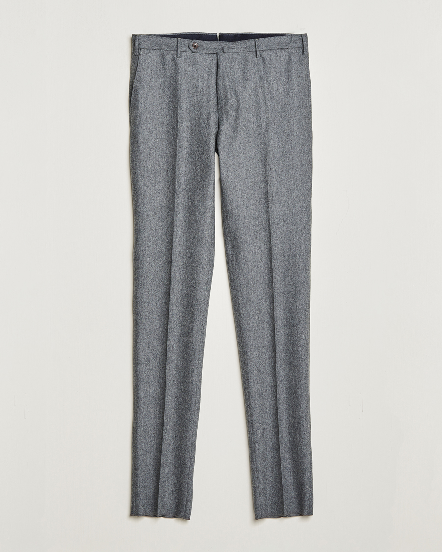 Men | Slowear | Incotex | Slim Fit Carded Flannel Trousers Grey Melange