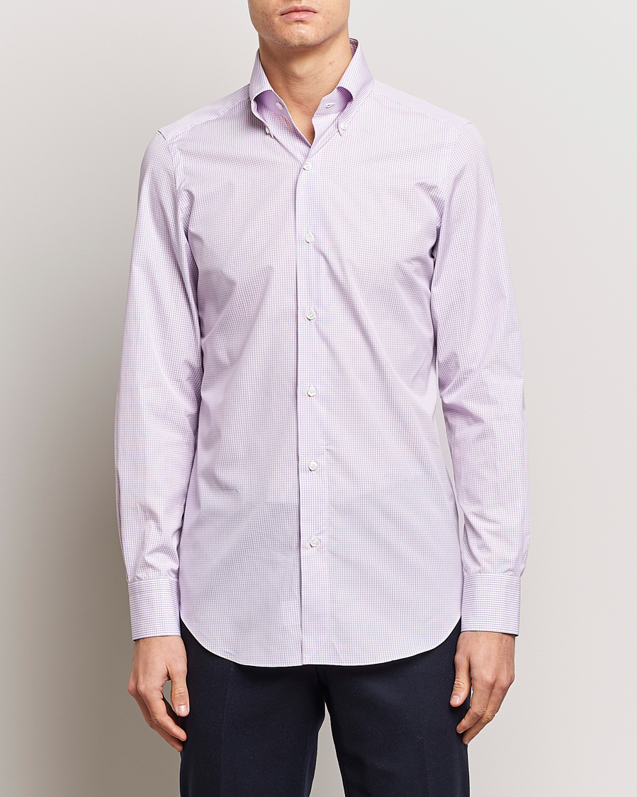 Men | Shirts | Finamore Napoli | Milano Slim Giza 170 Button Down Shirt Pink