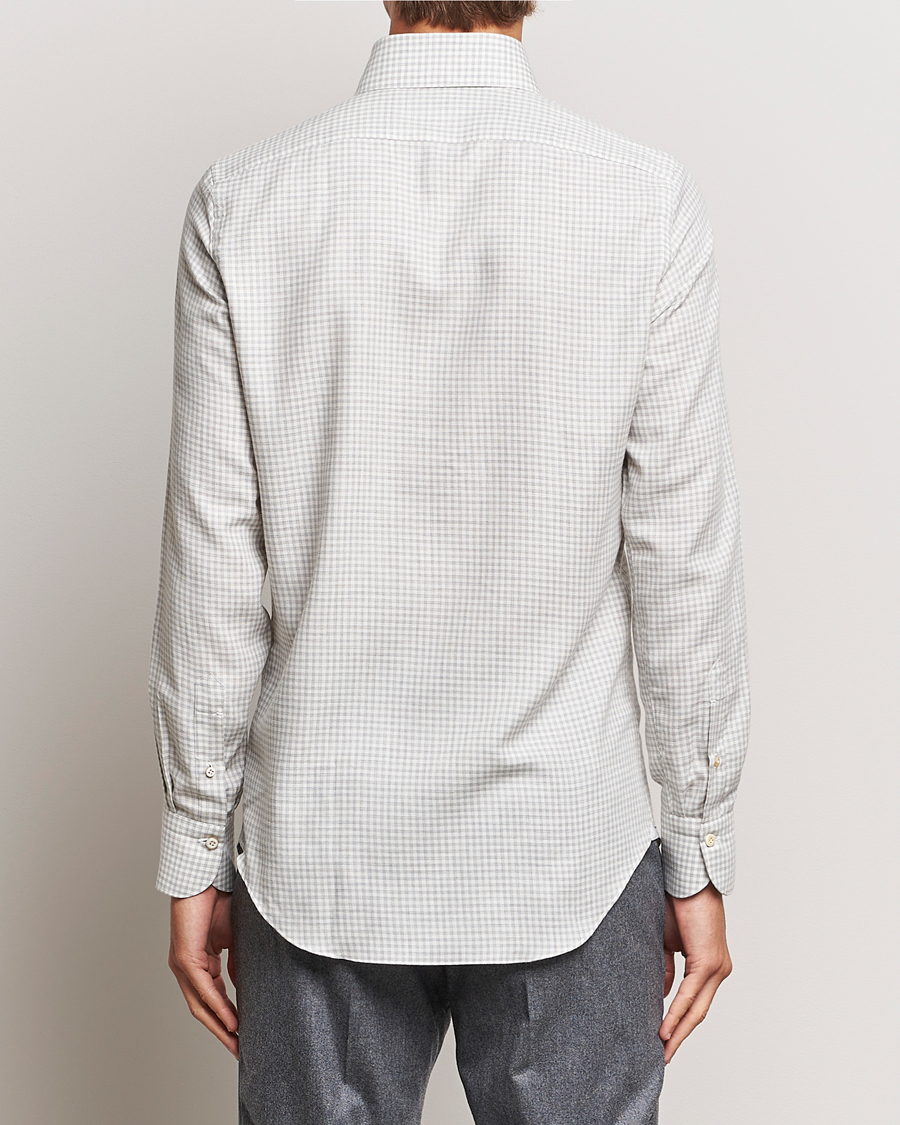 Men | Shirts | Finamore Napoli | Milano Slim Cashmere BD Shirt Light Grey