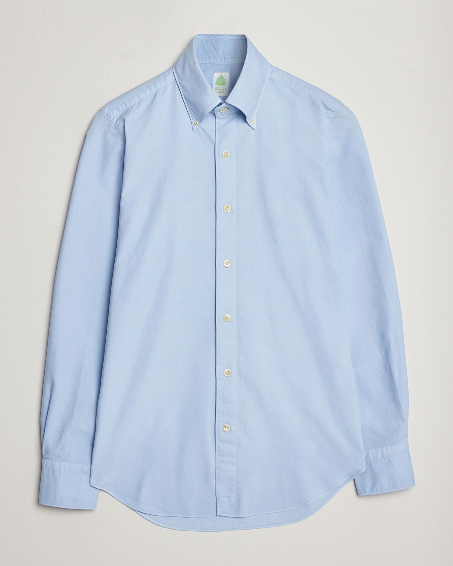 Men | Shirts | Finamore Napoli | Tokyo Slim Oxford Button Down Shirt Light Blue