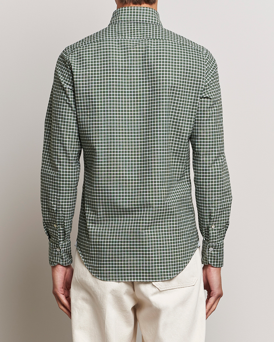 Men | Shirts | Finamore Napoli | Tokyo Slim Oxford Button Down Shirt Green Check