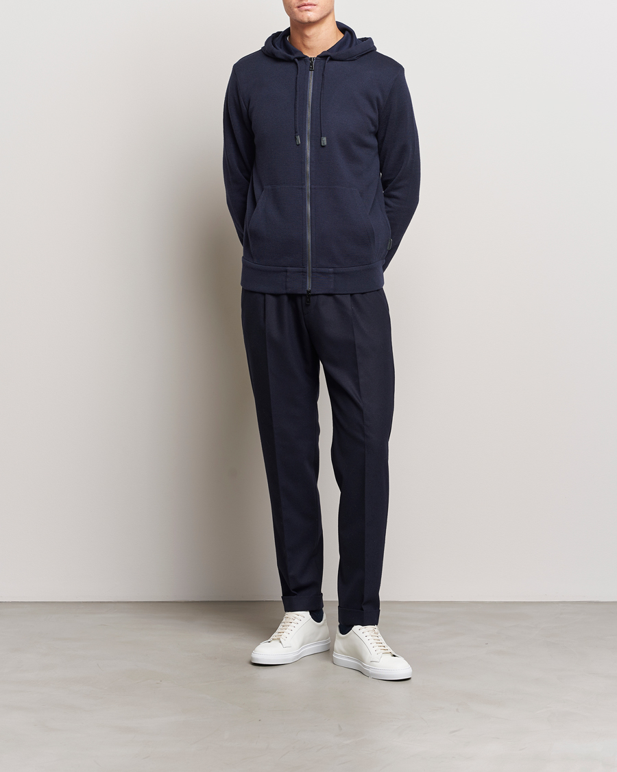 Men | Sweaters & Knitwear | Ralph Lauren Purple Label | Luxury Fleece Full Zip Sweater Navy