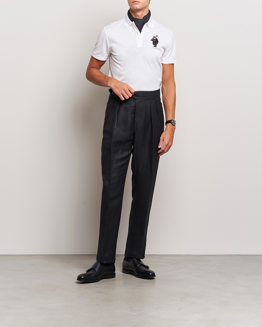 Men | Polo Shirts | Ralph Lauren Purple Label | Ski Bear Polo White