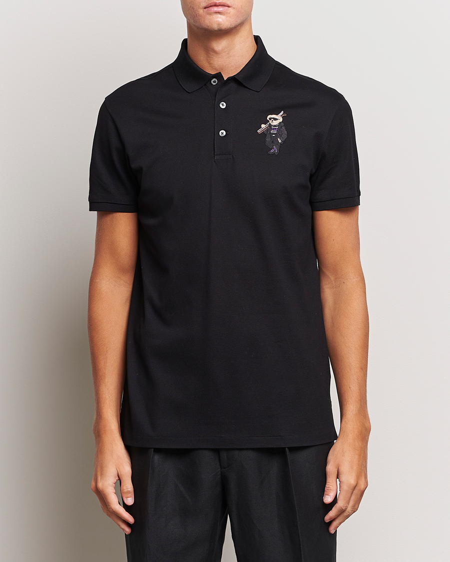 Men | Short Sleeve Polo Shirts | Ralph Lauren Purple Label | Ski Bear Polo Black