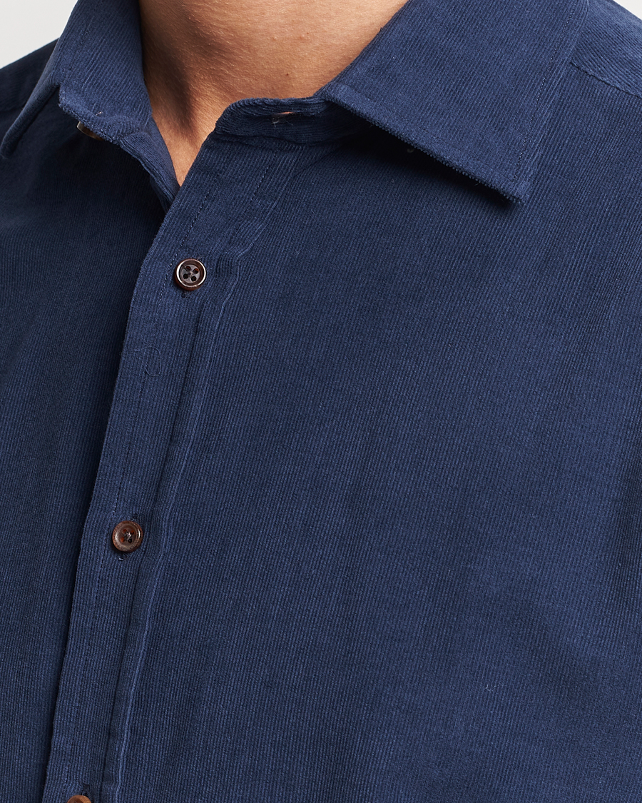 Men | Shirts | Ralph Lauren Purple Label | Cotton/Cashmere Corduroy Shirt Navy
