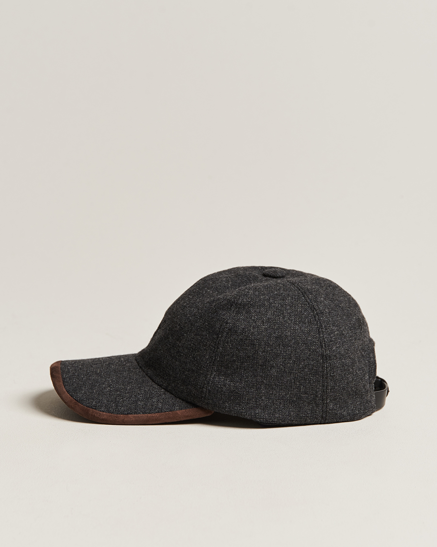 Men | Ralph Lauren Purple Label Herringbone Wool Baseball Cap Charcoal | Ralph Lauren Purple Label | Herringbone Wool Baseball Cap Charcoal