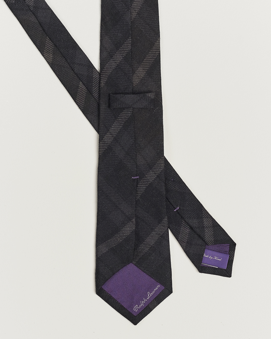 Men | Ralph Lauren Purple Label Tonal Plaid Tie Dark Grey | Ralph Lauren Purple Label | Tonal Plaid Tie Dark Grey