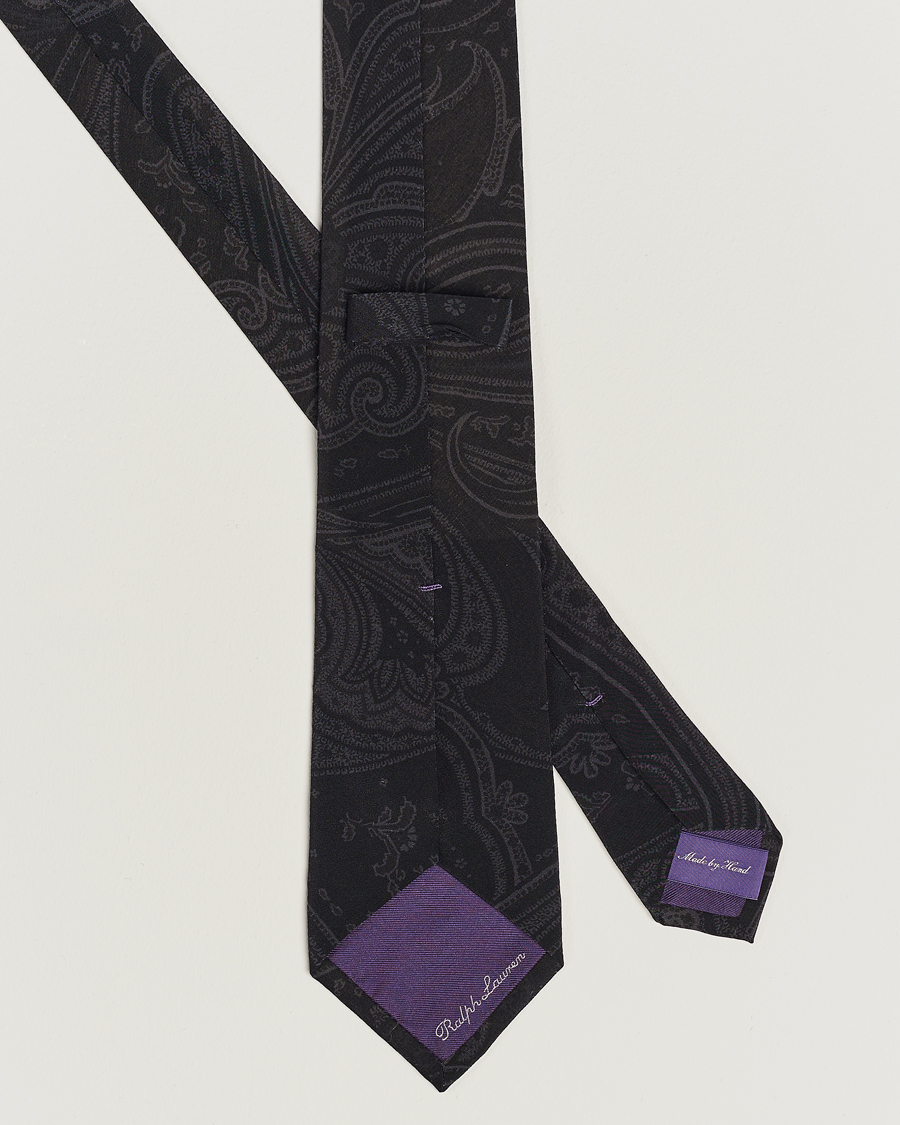 Ralph Lauren Purple Label Tonal Paisley Tie Charcoal at CareOfCarl.com
