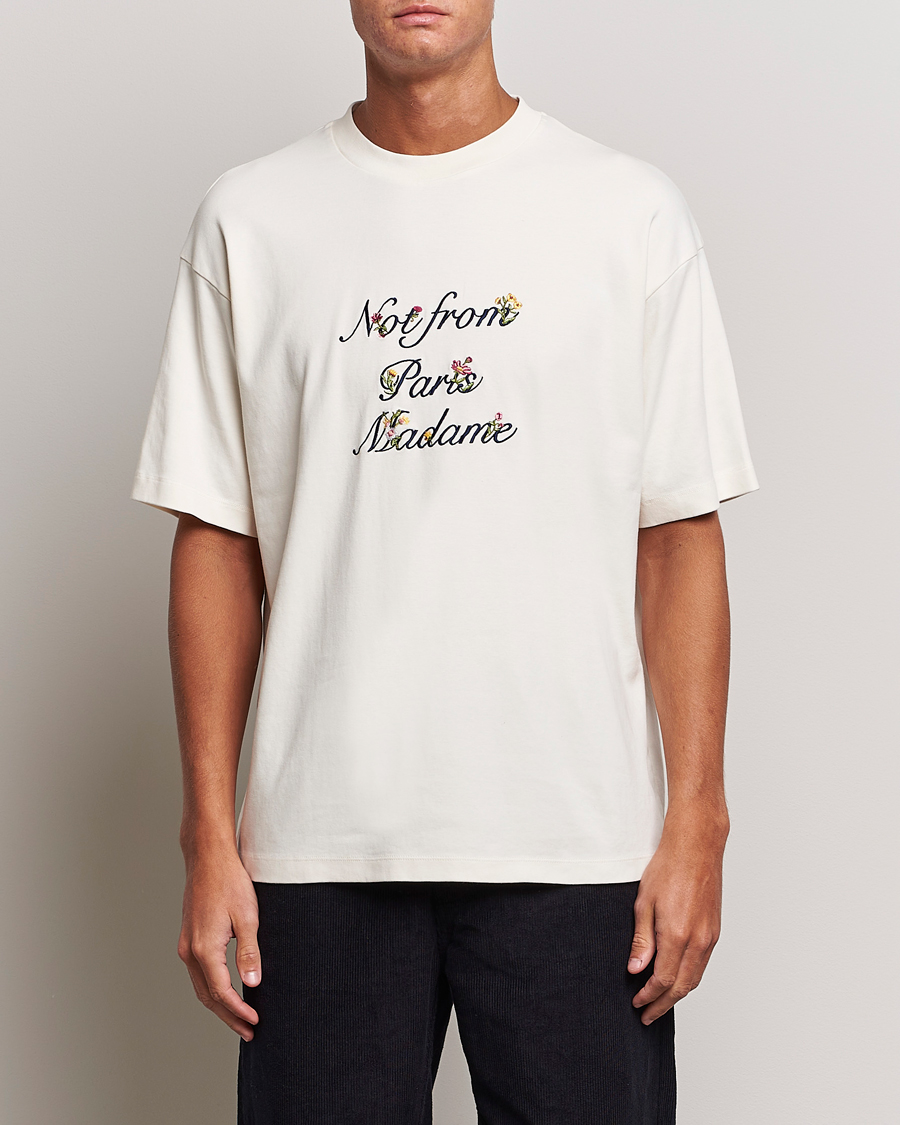 Men |  | Drôle de Monsieur | Flower Slogan T-Shirt Cream