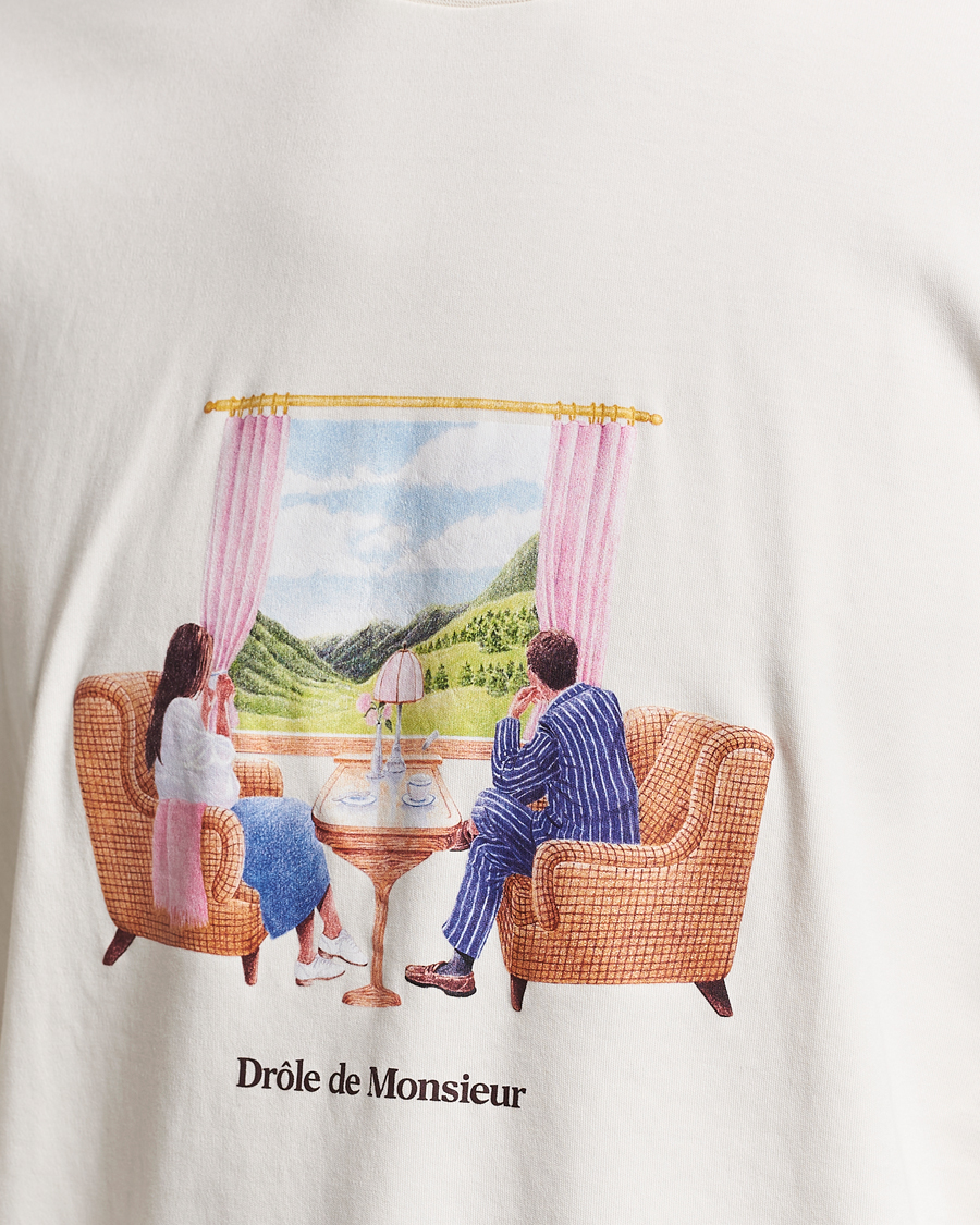 Men | T-Shirts | Drôle de Monsieur | Voyage T-Shirt Cream