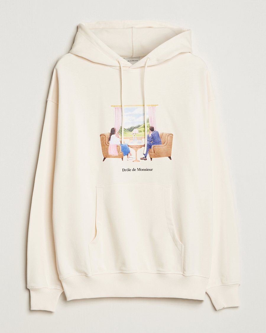 Men | Sweaters & Knitwear | Drôle de Monsieur | Voyage Hoodie Cream